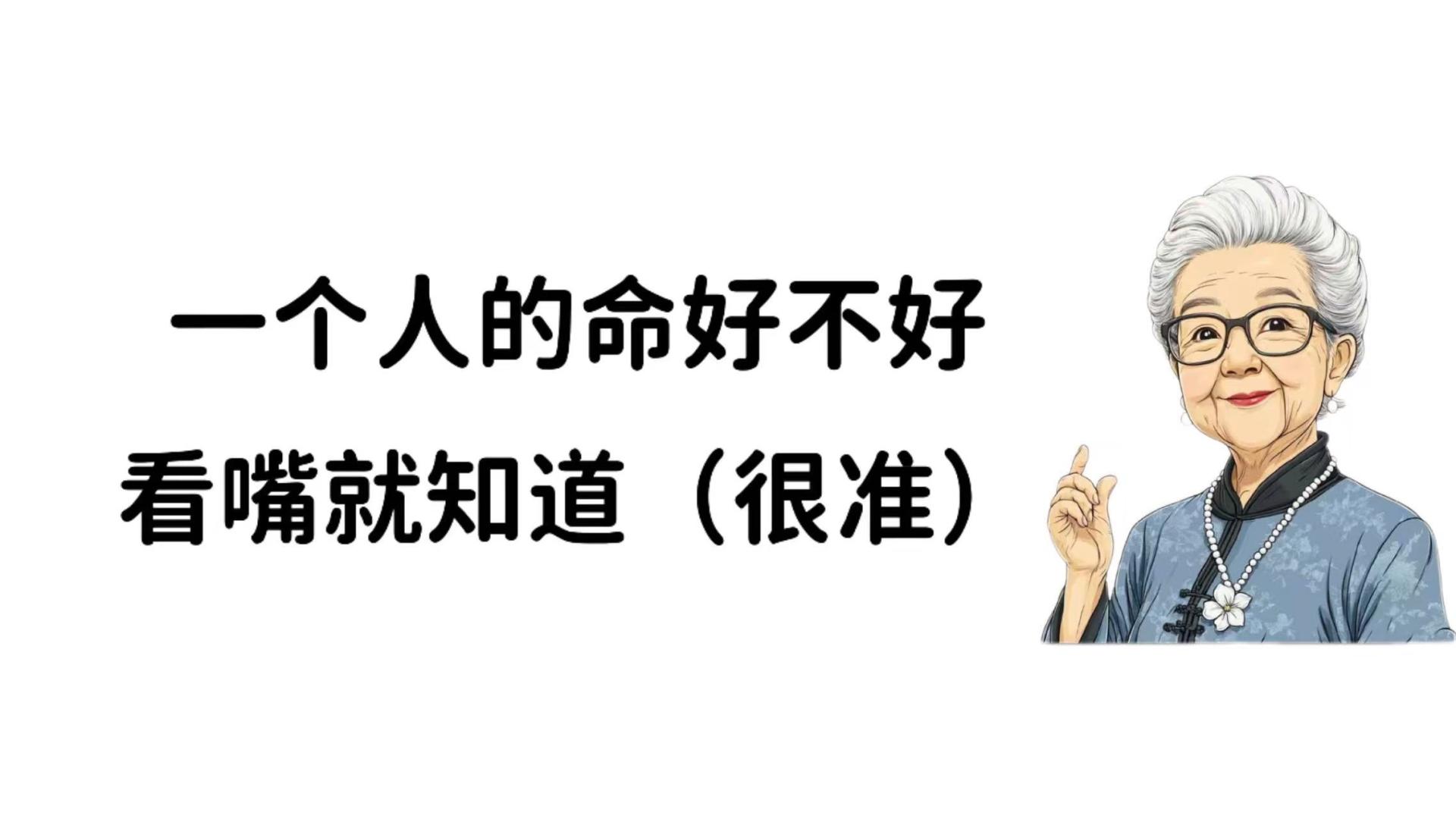 一个人的命好不好，看嘴就知道，很准！