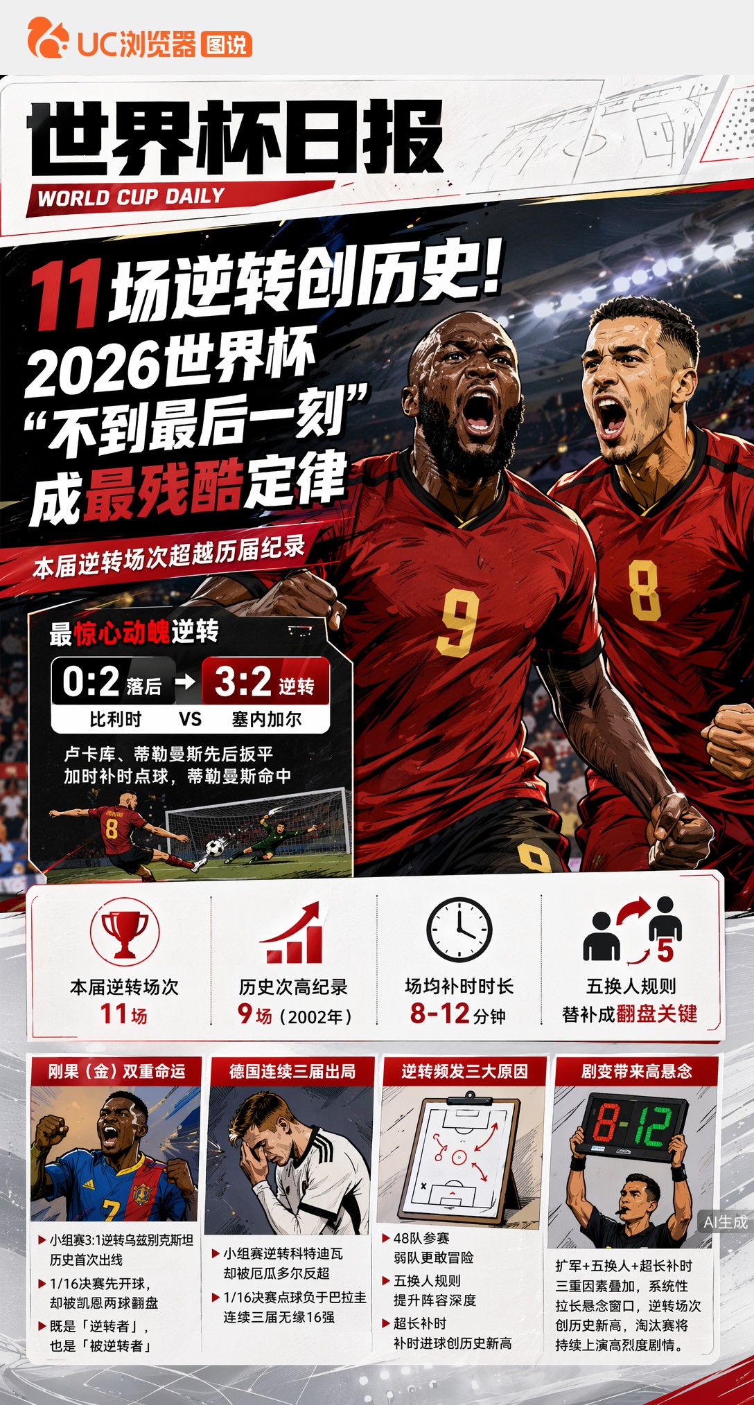 11场逆转创历史！2026世界杯"不到最后一刻"成最残酷定律