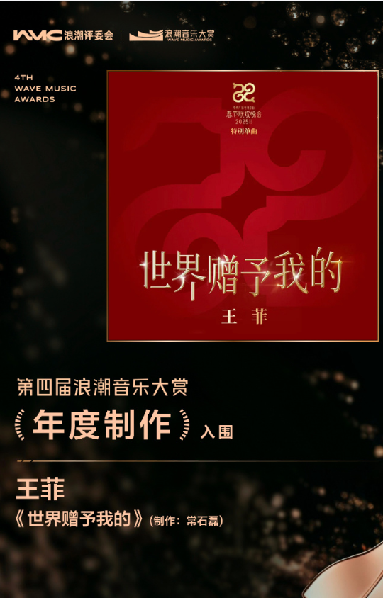 一时不知道该先羡慕王菲还是窦靖童！第四届浪潮音乐大赏提名公布，王菲《世界赠予我的