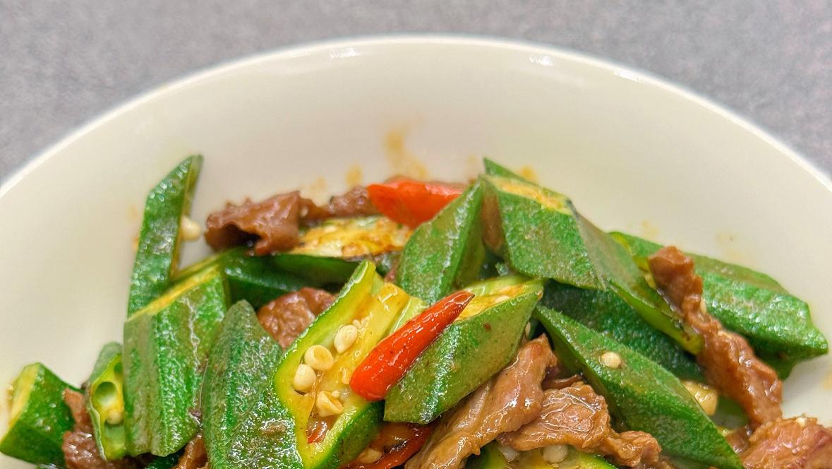 秋葵与牛肉，一碟人间烟火