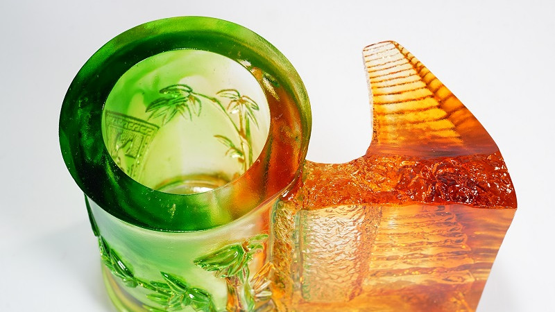 古法琉璃步步高升笔筒｜拾阶而上，从容前行