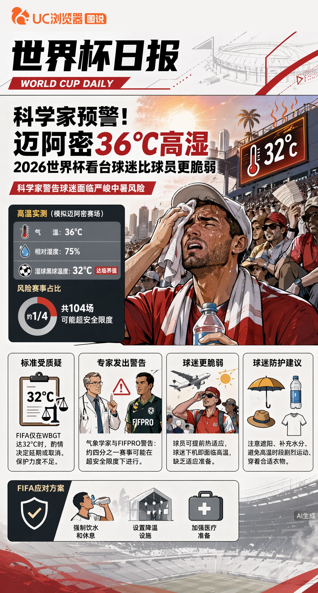科学家预警！迈阿密36℃高湿，2026世界杯看台球迷比球员更脆弱