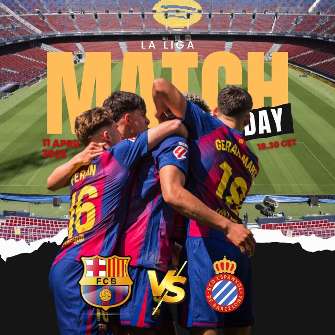 【比赛预告】
西甲联赛第31轮
4月12号0点30分

巴塞罗那VS西班牙人
