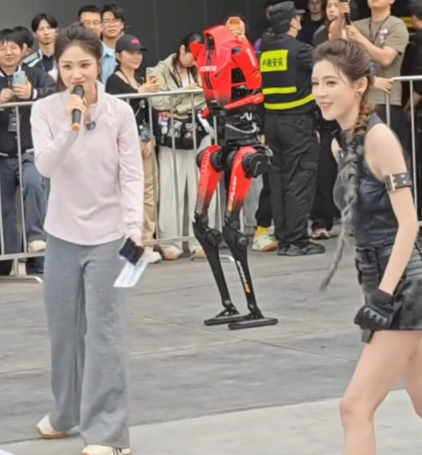 张予曦线下活动与机器人闪电赛跑
好多人前来围观，现场非常热闹，毕竟，既能见到偶像