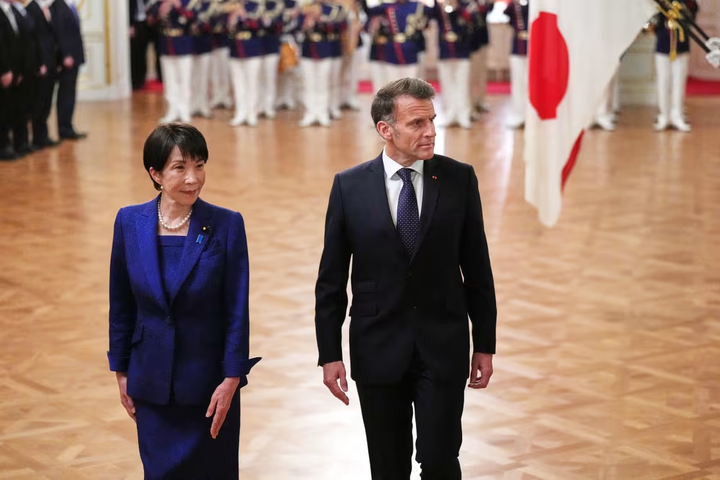 马克龙访问日本，呼吁中东停火