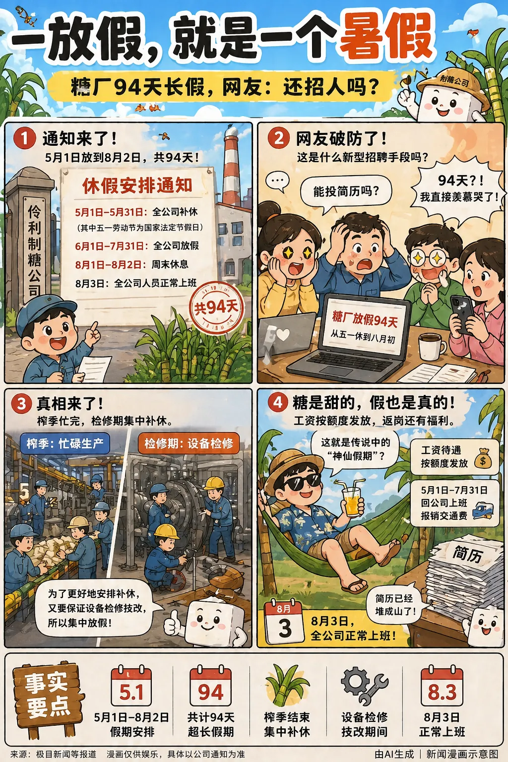 这家公司一放假，就是一个暑假