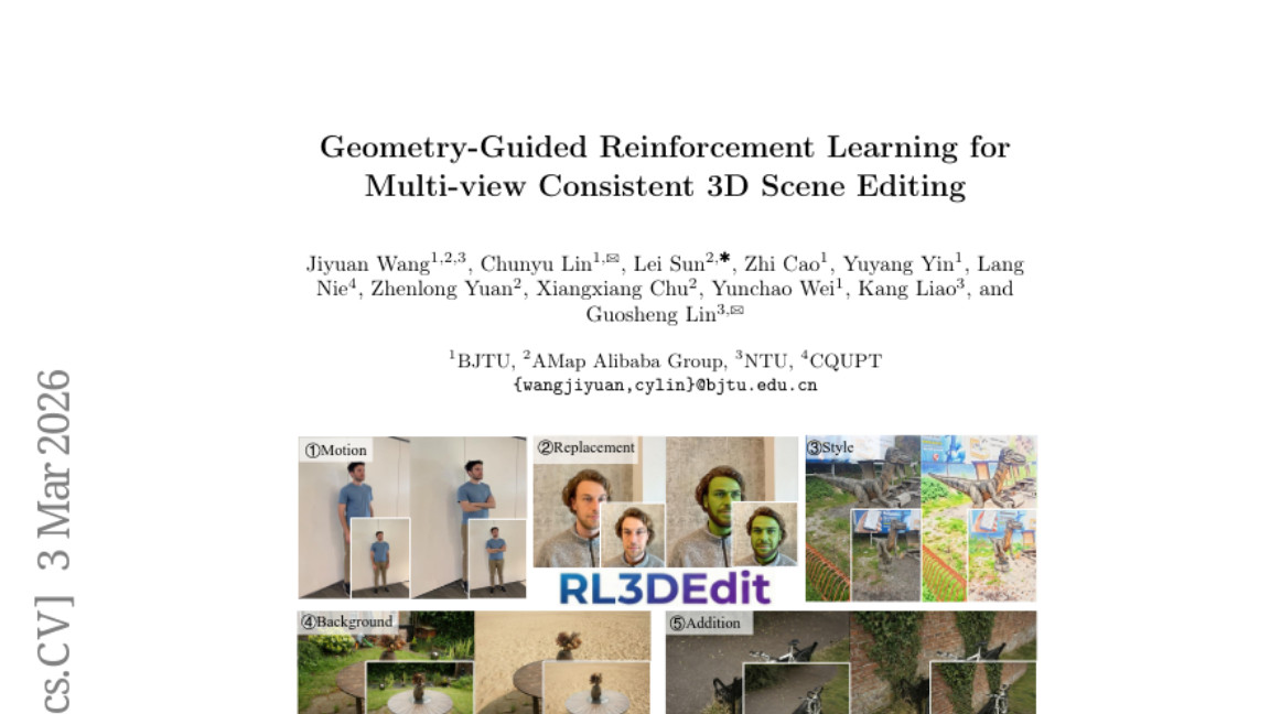 北京交通大学等机构推出3D场景编辑新方法