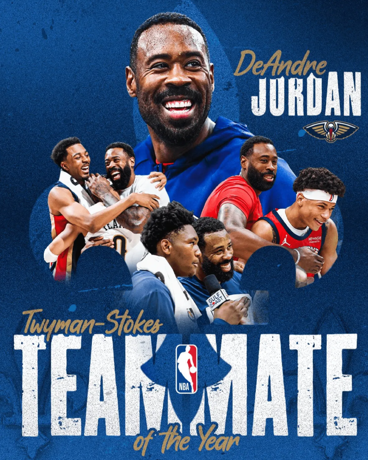 NBA官方更新社媒：“2025-26赛季“特怀曼-斯托克斯年度最佳队友”奖得主是