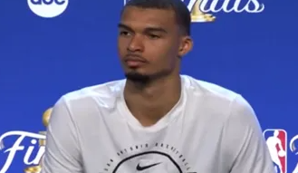 NBA总决赛后马刺球员维克托-文班亚马接受媒体采访，谈及对于即将到来的系列赛G3