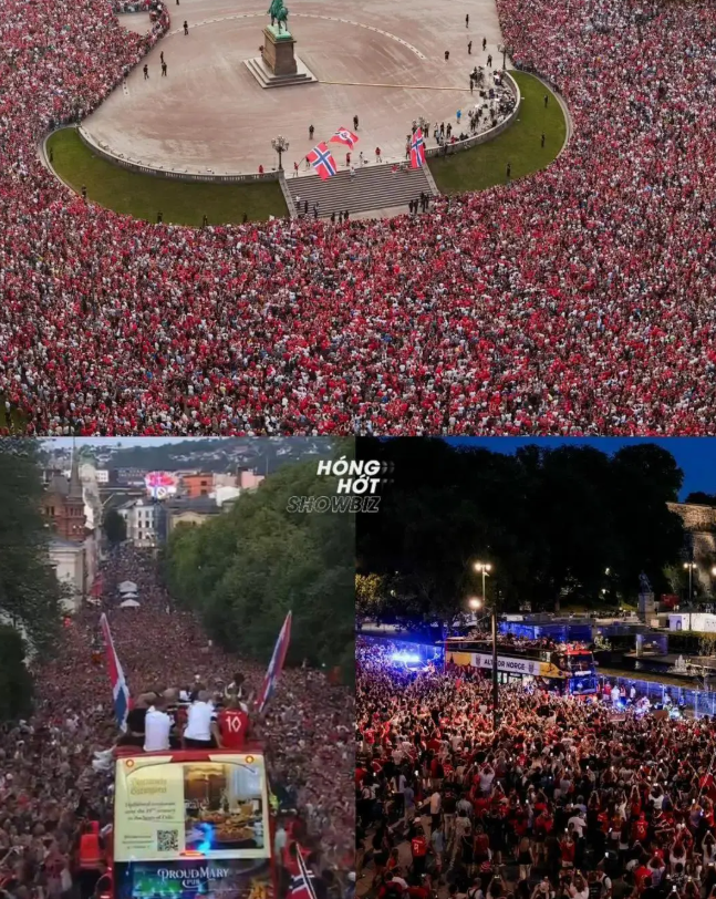 挪威队回国，2026世界杯后超过10万人欢迎，欢迎挪威队回国的压倒性画面国足何时