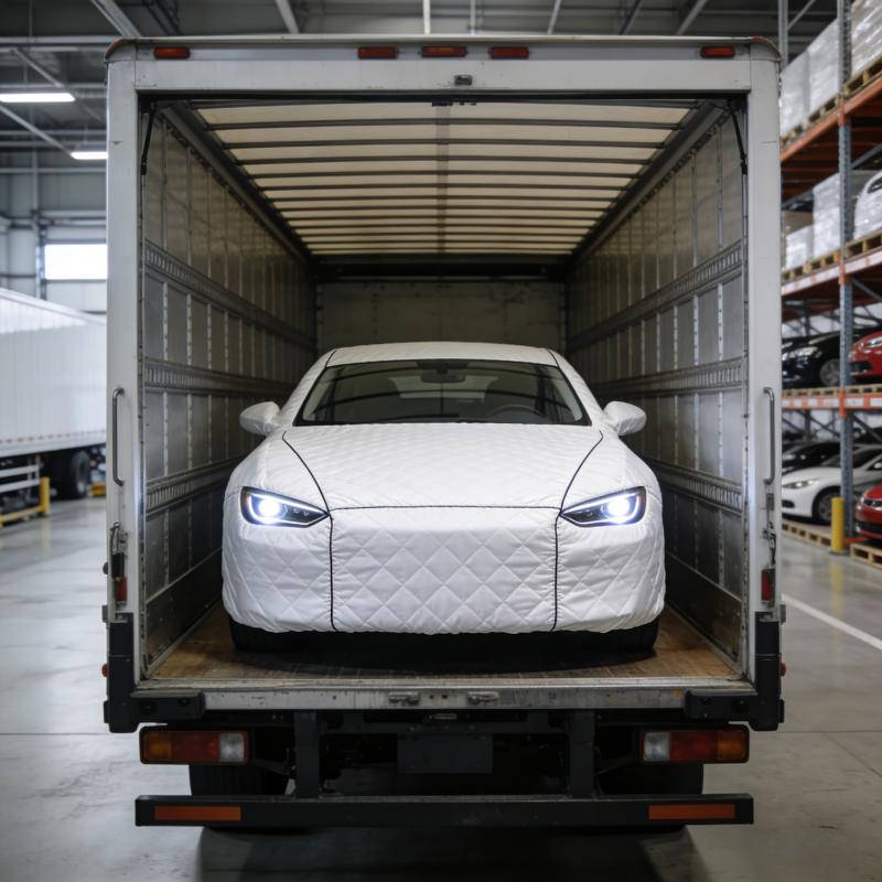 汽车运输磕碰损耗高？卓文科技杜邦布+夹棉汽车防护套来助力！