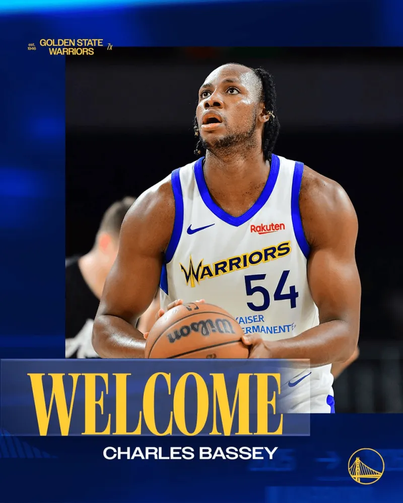 金州勇士官方发布公告，球队已正式签下中锋查尔斯-巴锡，他在勇士将身披28号球衣。