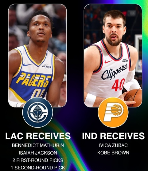 截止日最大的动静来自步行者换祖巴茨。

步行者得到：祖巴茨、科比·布朗
快船得到