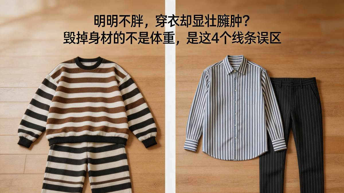 明明不胖，穿衣却显壮臃肿？毁掉身材的不是体重，是这4个线条误区！