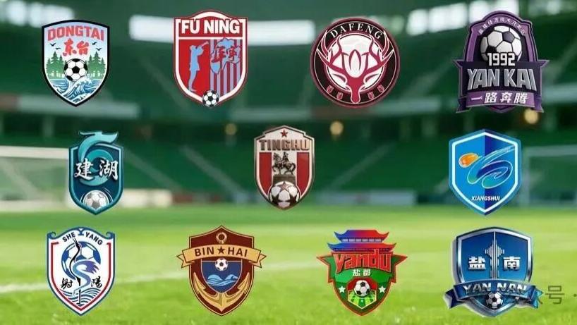 盐城足球超级联赛，队徽全家福来了！