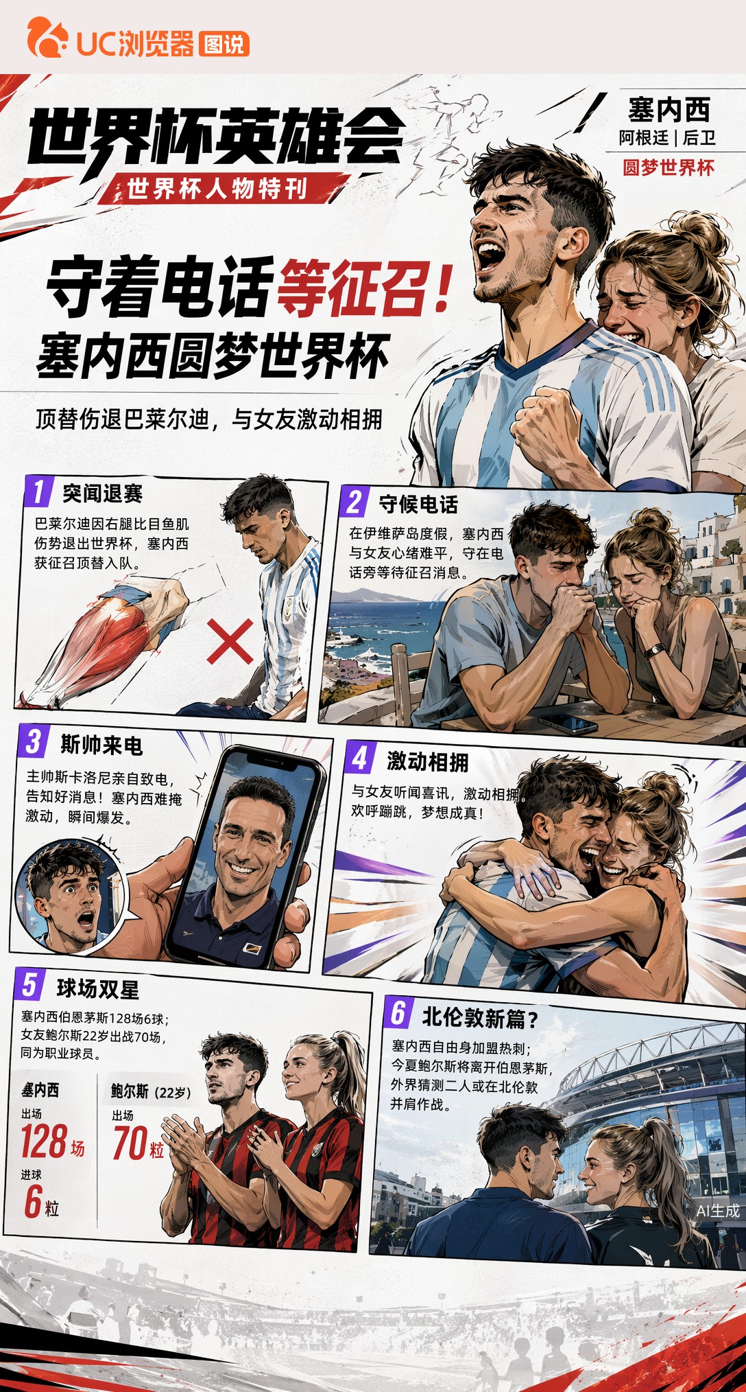 守着电话等征召！塞内西圆梦世界杯，女友镜头记录感动瞬间