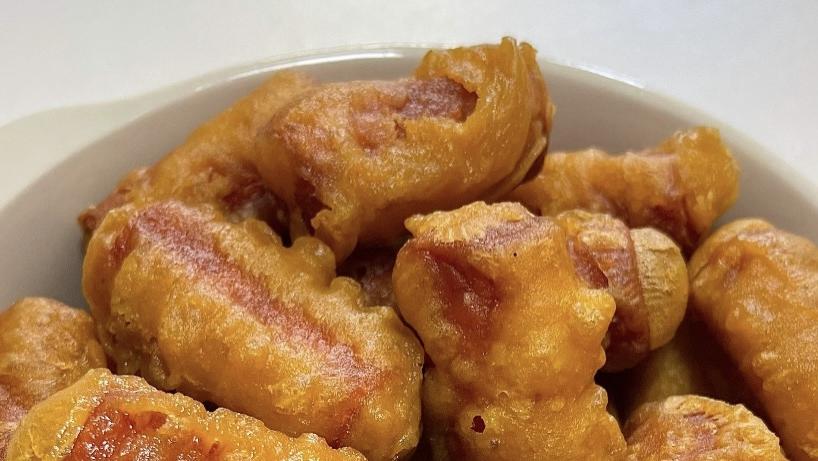 不用去小吃摊，在家轻松复刻外酥里嫩的黄金炸火腿，一口下去嘎吱脆！