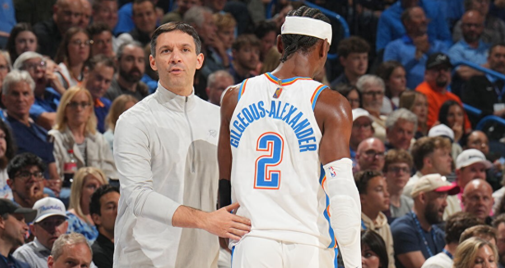 4月2日，俄克拉荷马雷霆主帅马克-戴格诺特在训练结束后，接受了媒体采访。
谈到以