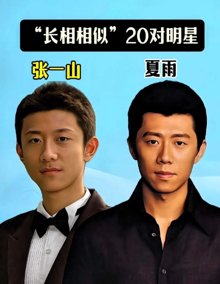 张一山和夏雨两人就挺像的，都是清瘦的脸庞，加上大大的眼睛，优越的五官很相似。