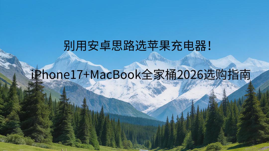 别用安卓思路选苹果充电器！iPhone17+MacBook全家桶2026选购指南