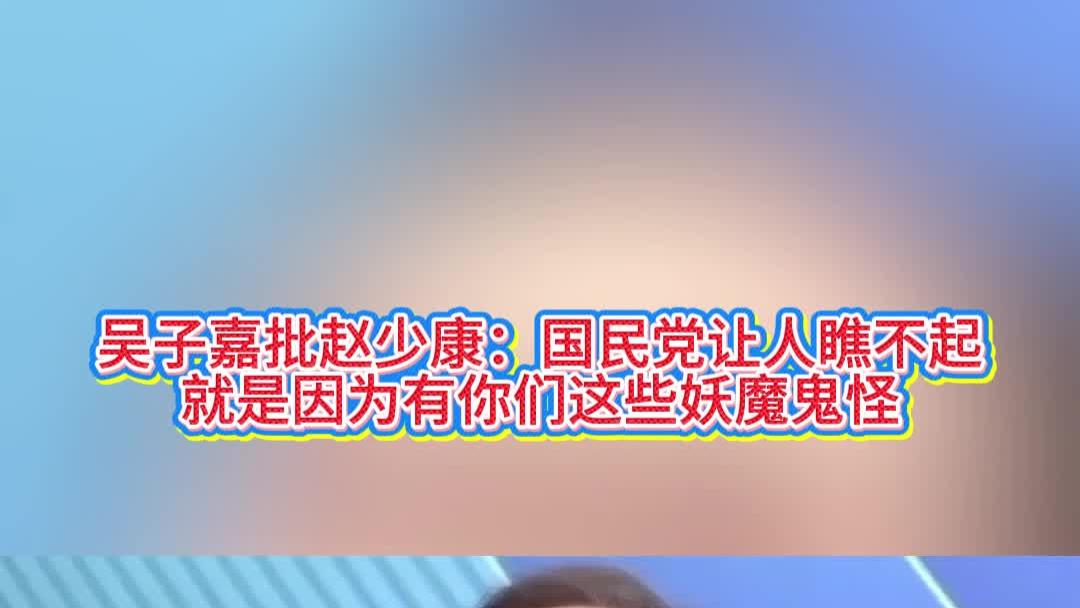 吴子嘉批赵少康：国民党让人瞧不起，就是因为有你们这些妖魔鬼怪