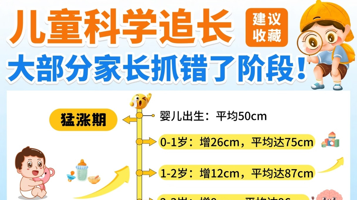 儿科医生不说的秘密：3岁前是身高“黄金窗口期”！做好这几件小事，孩子猛长个儿不是梦