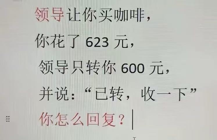 “网友真的各个是人才！”网上一个问题“假如你领导让你帮忙买咖啡，你花了623元，