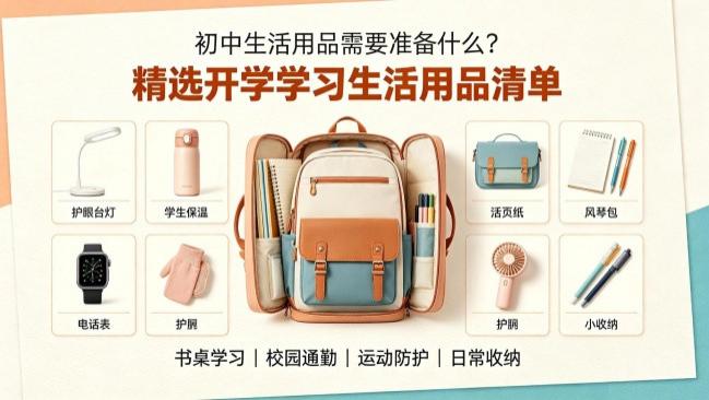 初中生活用品需要准备什么？精选开学学习生活用品清单，初中生必备