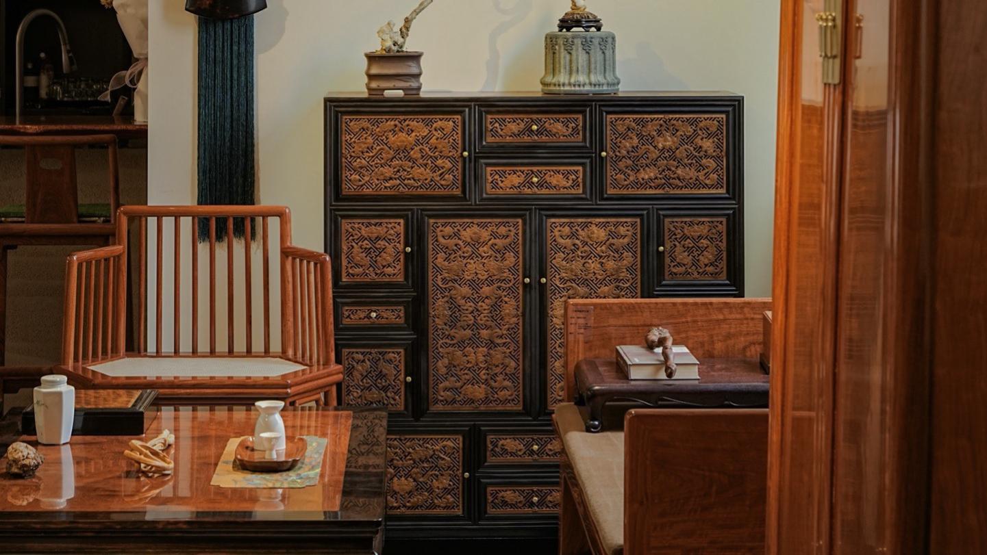 匠心传承，复刻故宫款，万字蝠纹多宝柜