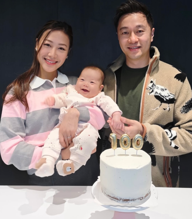 31岁港姐庆祝女儿出生百日
与富二代丈夫在家庆祝，全家长居上海