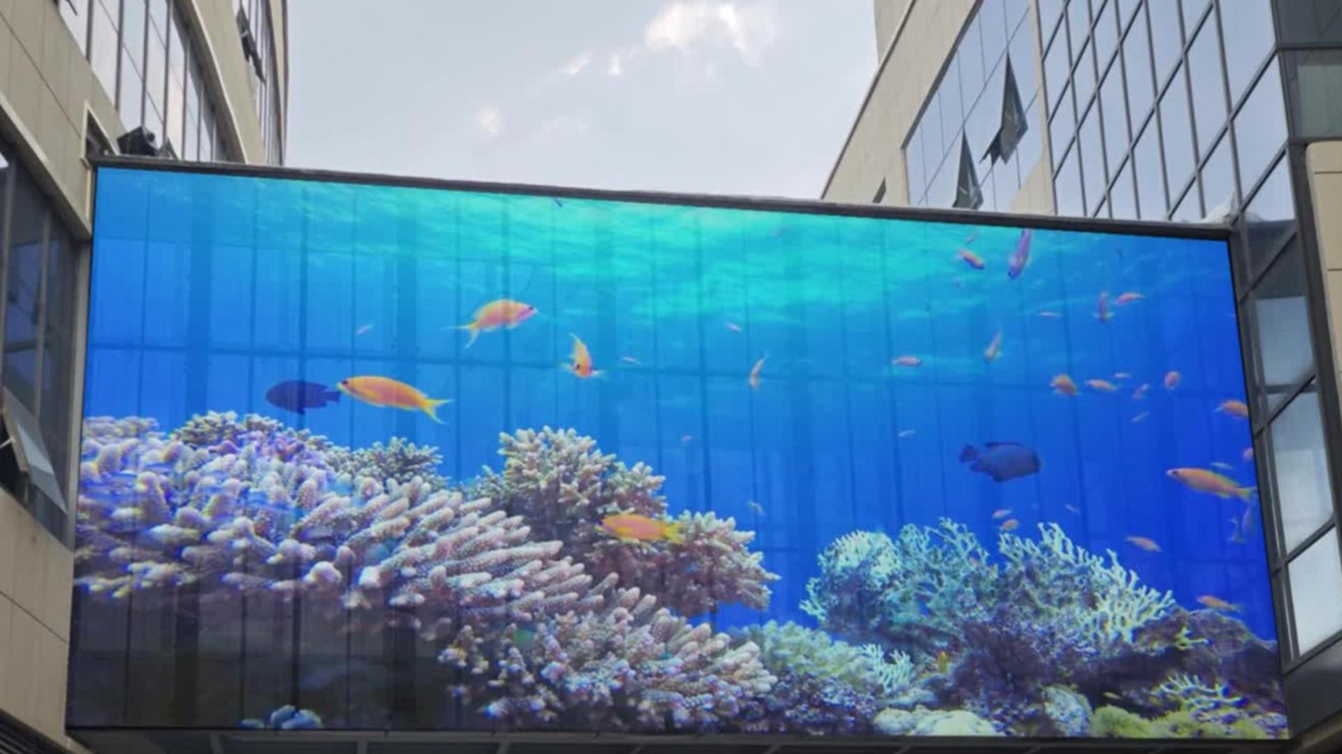 户外光影新美学，防水透明屏解锁空间新可能
