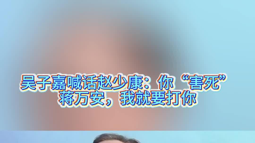 吴子嘉喊话赵少康：你“害死”蒋万安，我就要打你