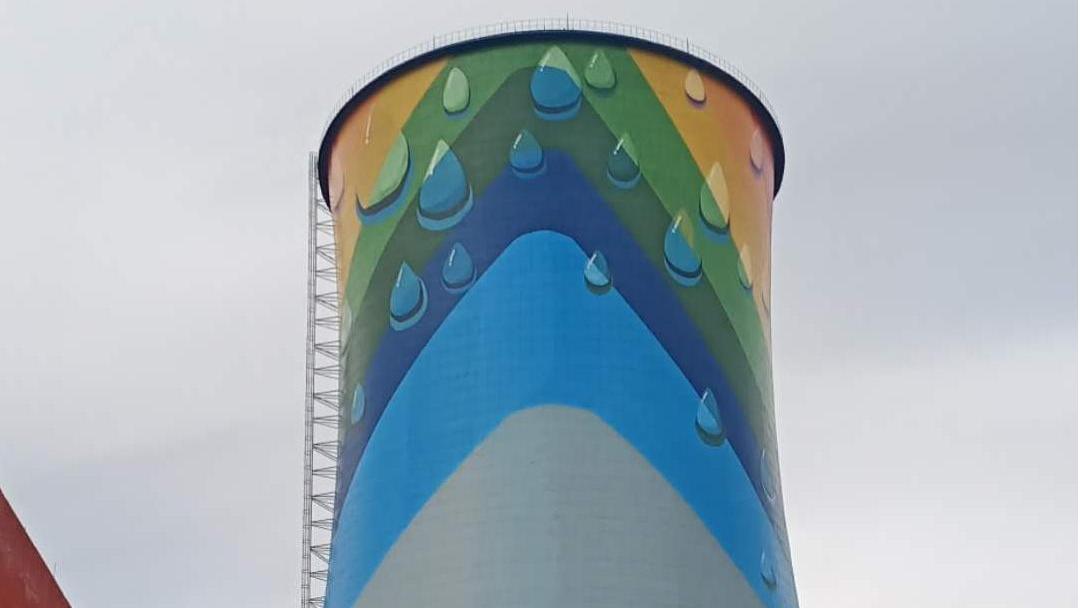 凉水塔外壁刷漆工程全面竣工 防护焕新达标