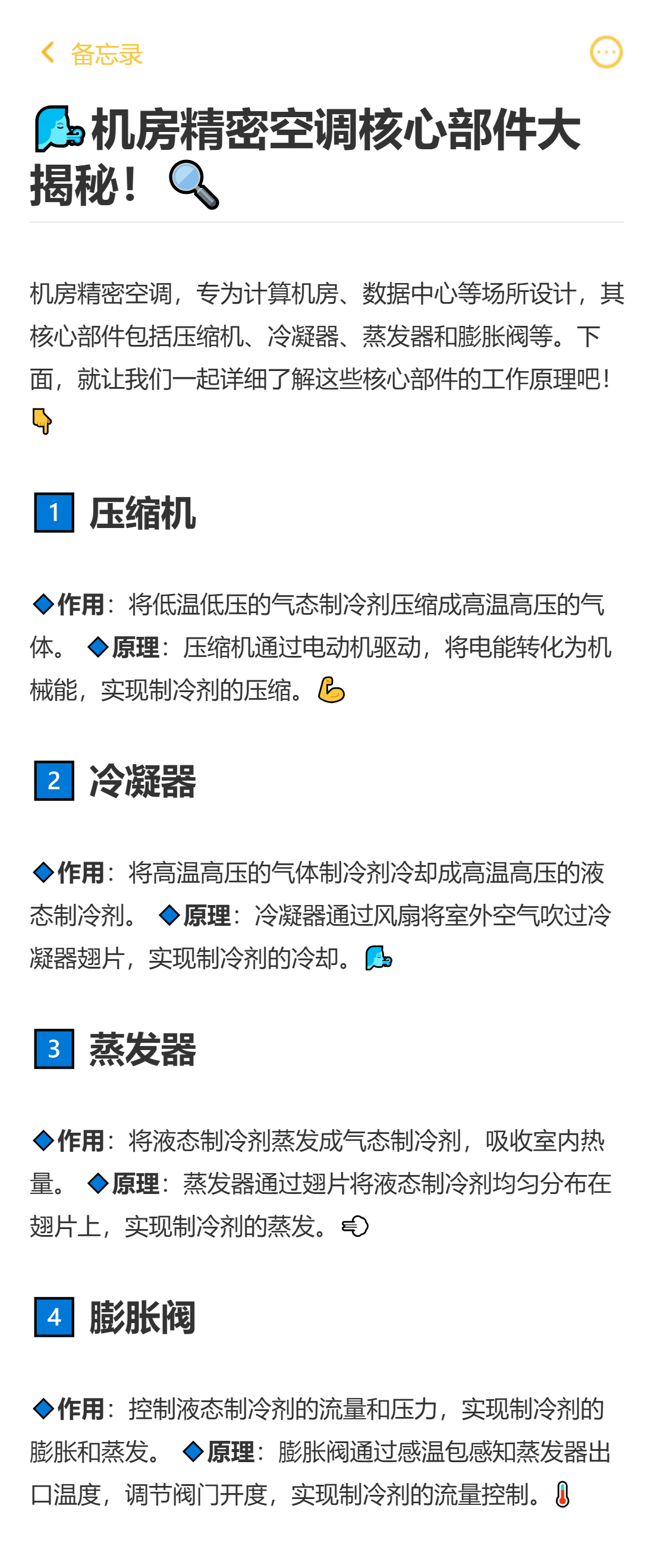 机房精密空调核心部件有哪些？