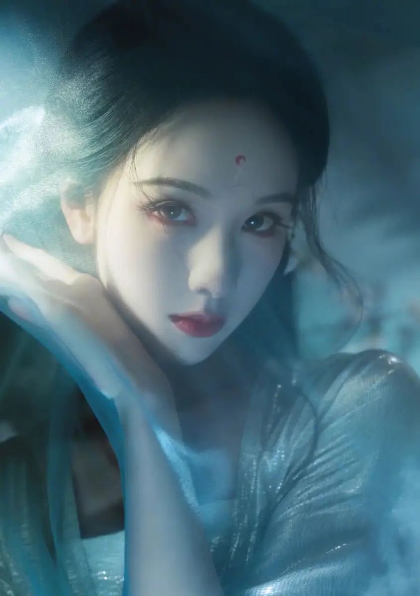 陈都灵一袭白衣化身清冷狐妖 脸颊带血眼神撩人妩媚多情