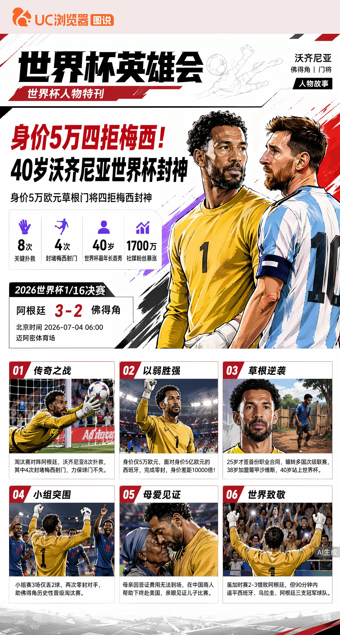 身价5万四拒梅西！40岁沃齐尼亚世界杯封神