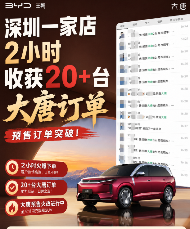 2小时卖爆？深圳大唐订单猛冲，现场比车展还夸张！