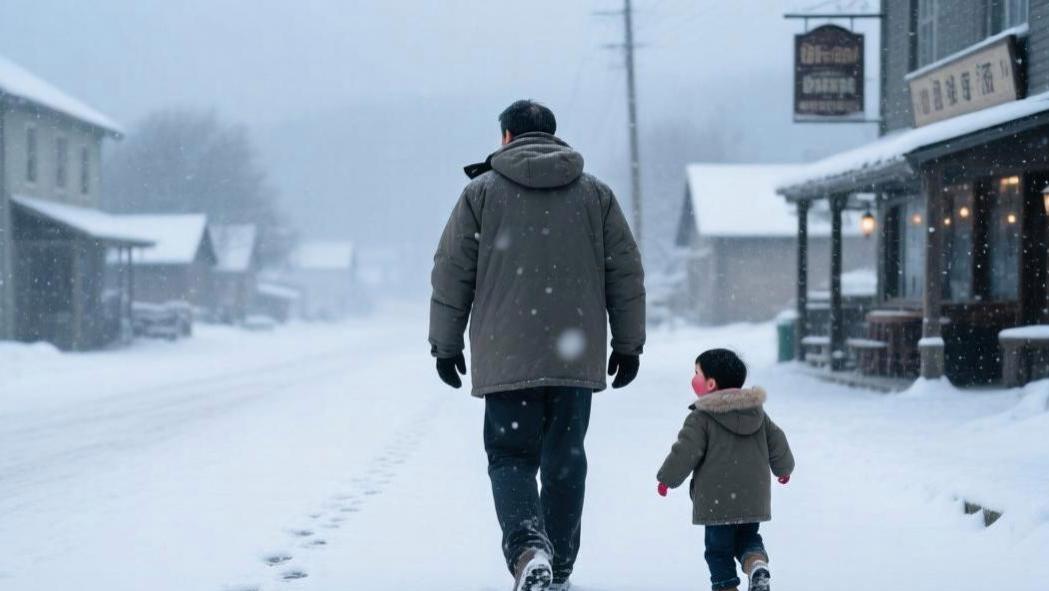 雪地里的脚印，父爱的榜样