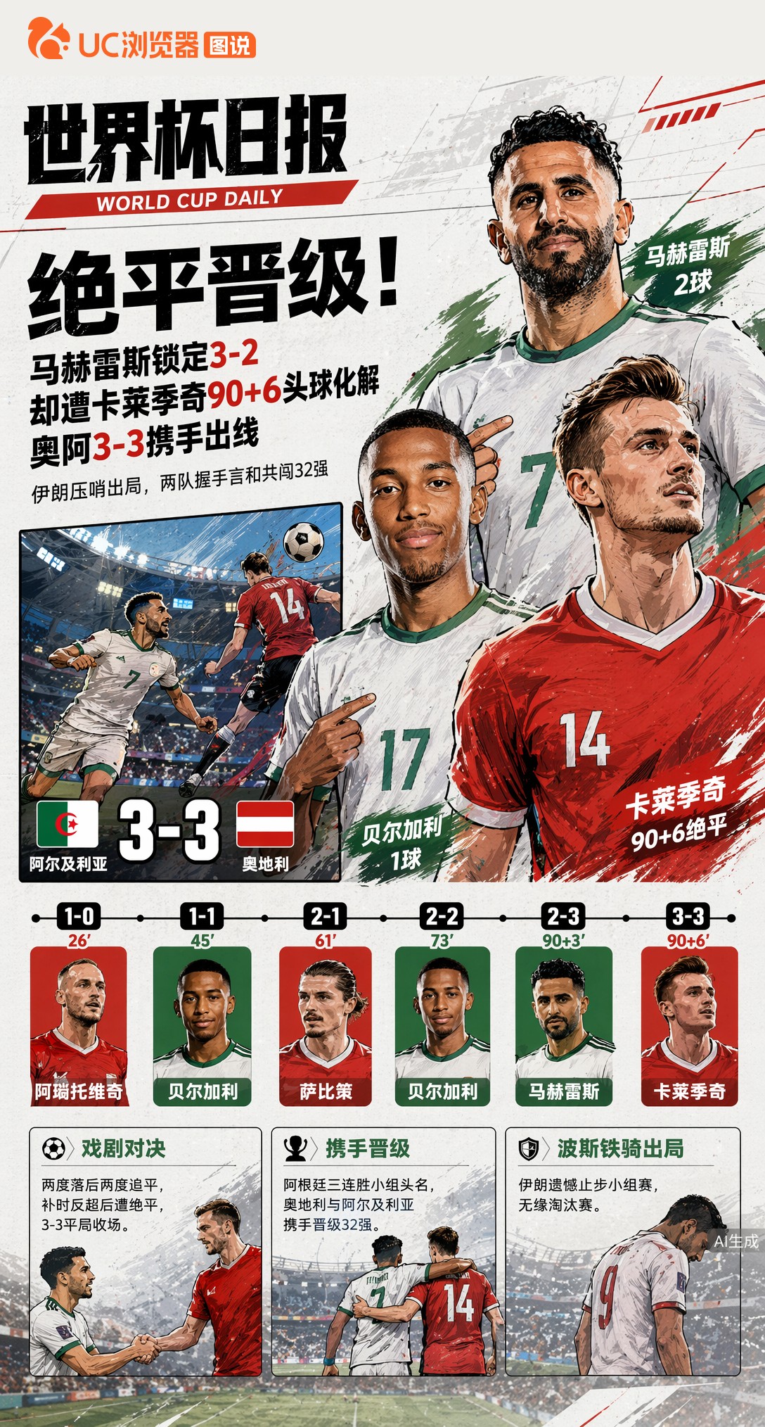 绝平晋级！马赫雷斯锁定3-2却遭卡莱季奇90+6头球化解，奥阿3-3携手出线