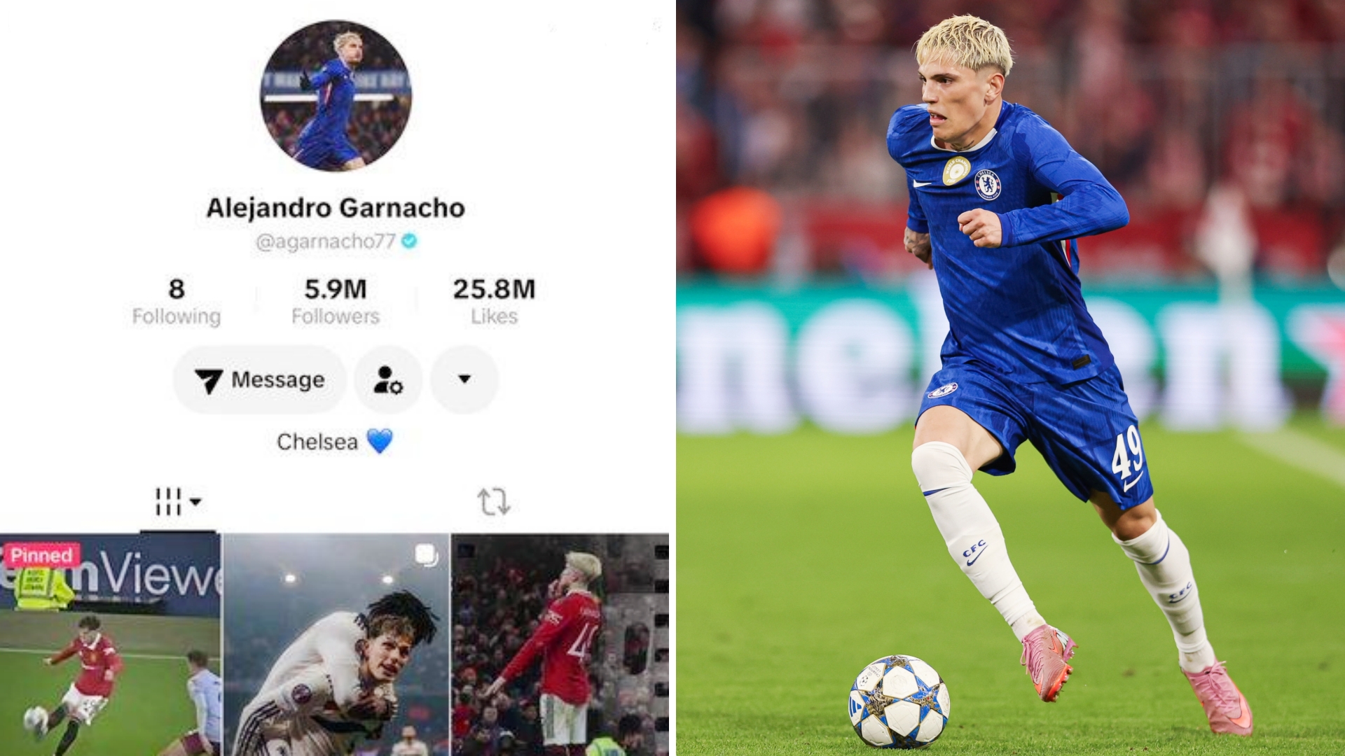 加纳乔删除了个人社媒中有关切尔西的所有视频，同时转发了两条他曼联时期的视频。
加