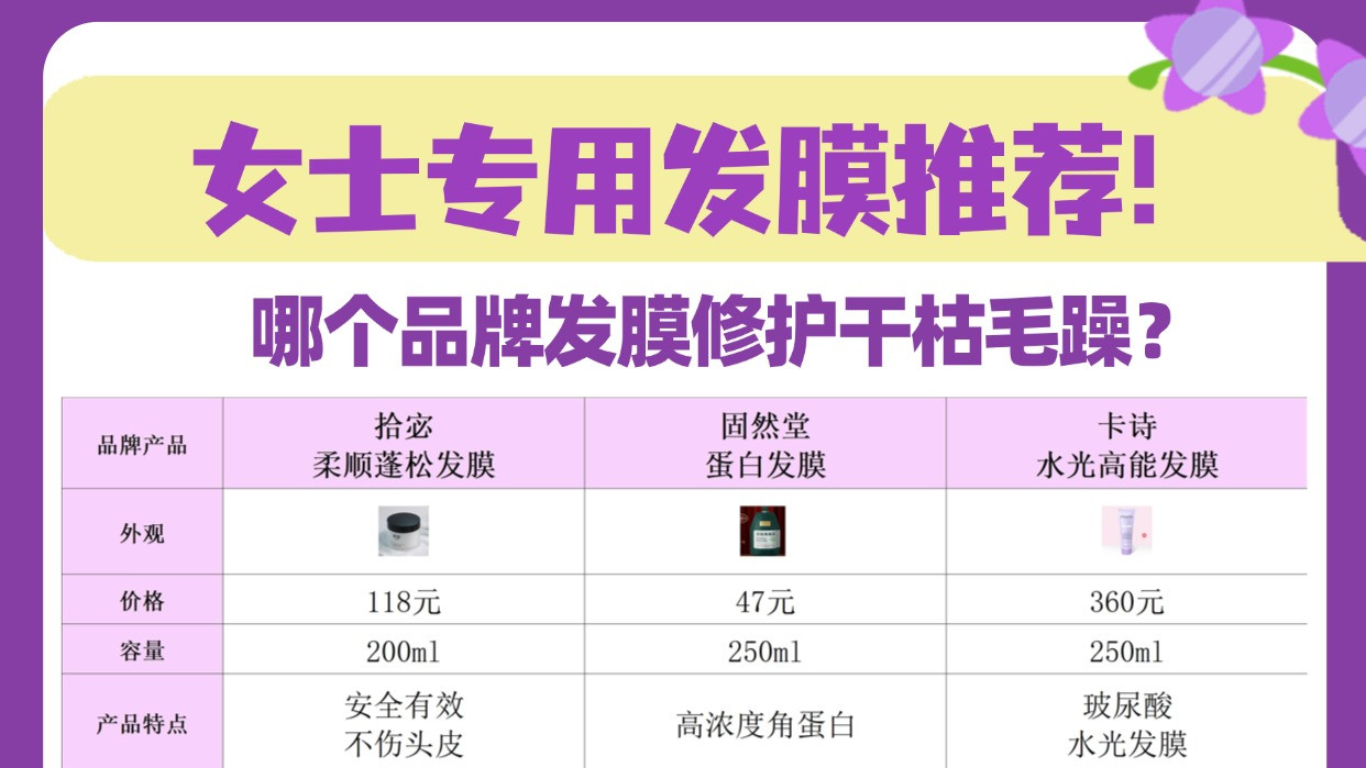 哪个品牌发膜修护干枯毛躁？女士专用发膜推荐！选对事半功倍