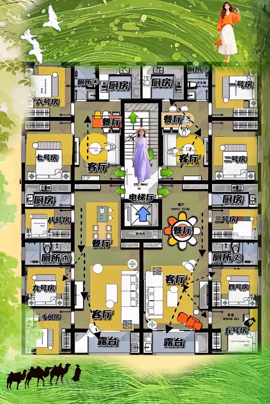 只有自建房拼命，出租房才能活下来，这套230㎡镜头语言，布局简直无敌，十间屋让你