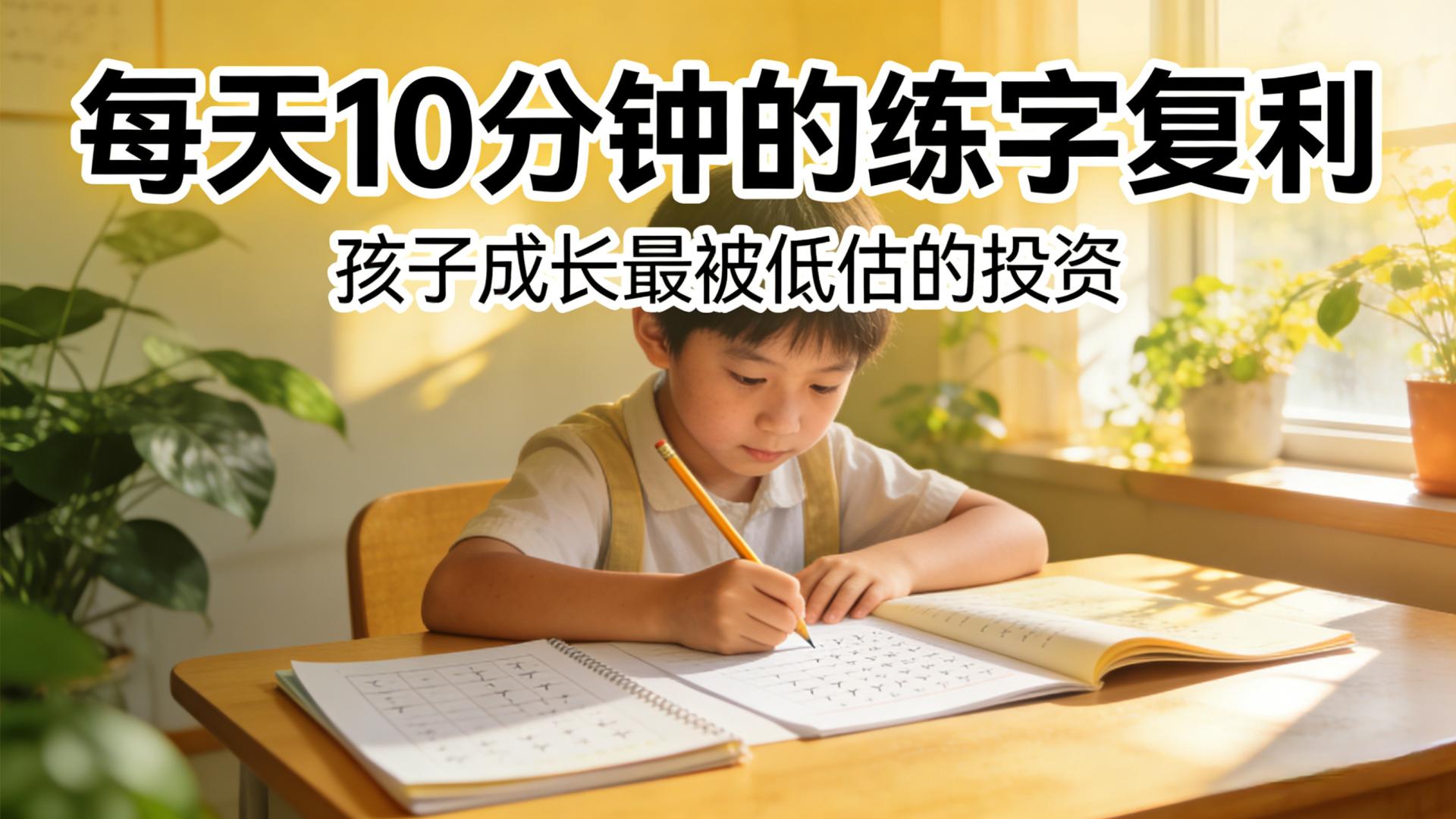 每天10分钟的练字复利，孩子成长最被低估的投资