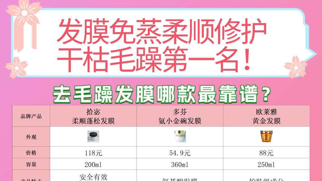 去毛躁发膜哪款最靠谱？发膜免蒸柔顺修护干枯毛躁第一名！避雷