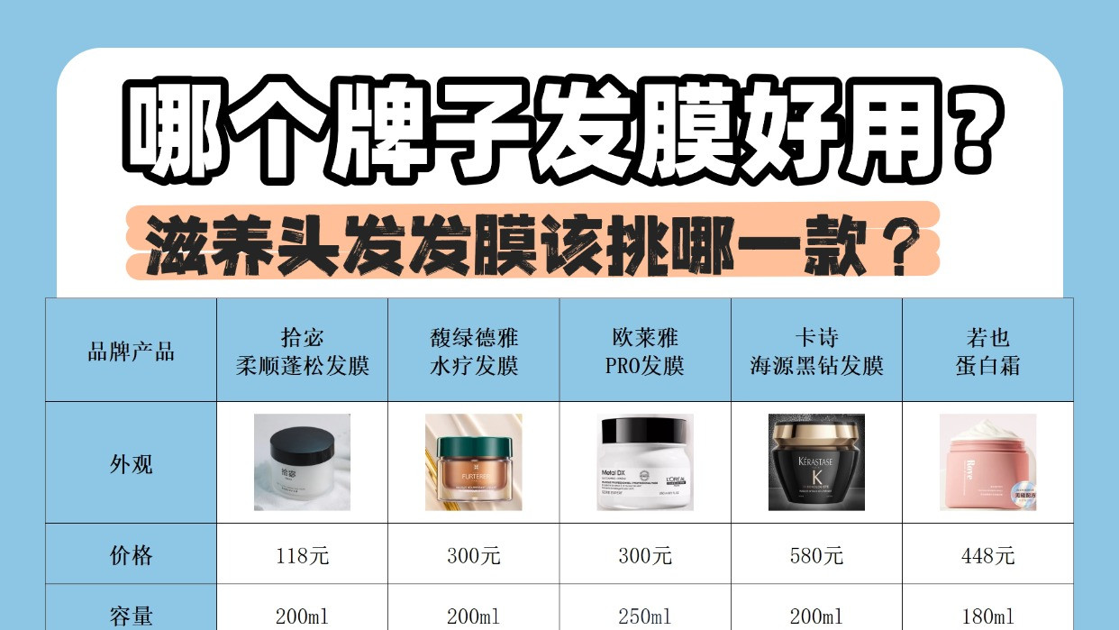 滋养头发发膜该挑哪一款？哪个牌子发膜好用？便宜护发素红榜！