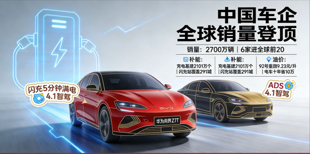 今天汽车圈全是大瓜！中国车企直接干翻日本登顶全球销量了！日媒实锤2025年中国车