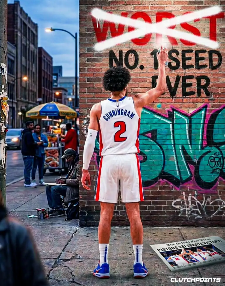 美媒ClutchPoints发文谈到活塞：
都说活塞是NBA历史最差的常规赛头号