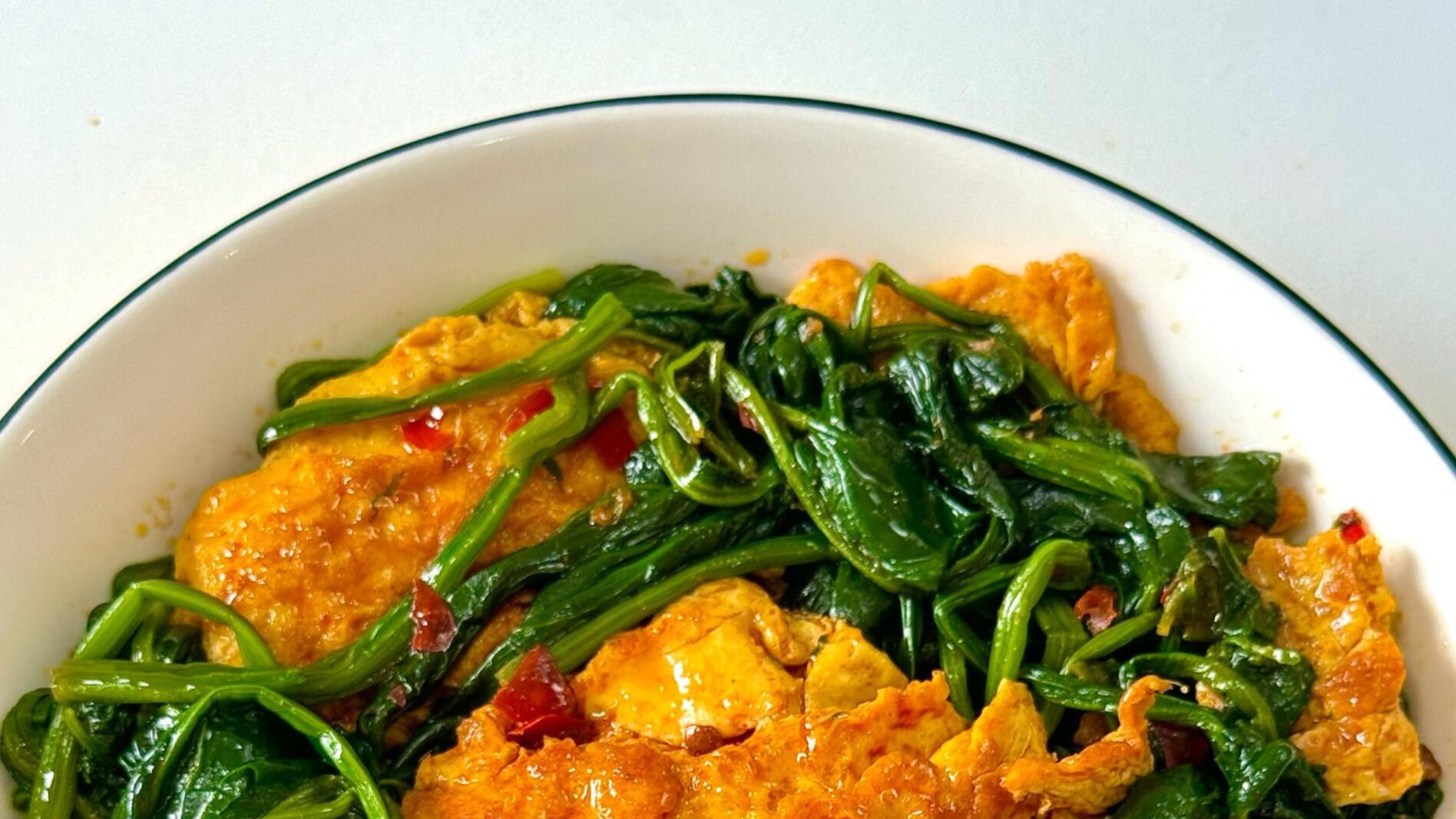 分享巨好吃的菠菜炒鸡蛋！巨好吃！蛋香鲜美！