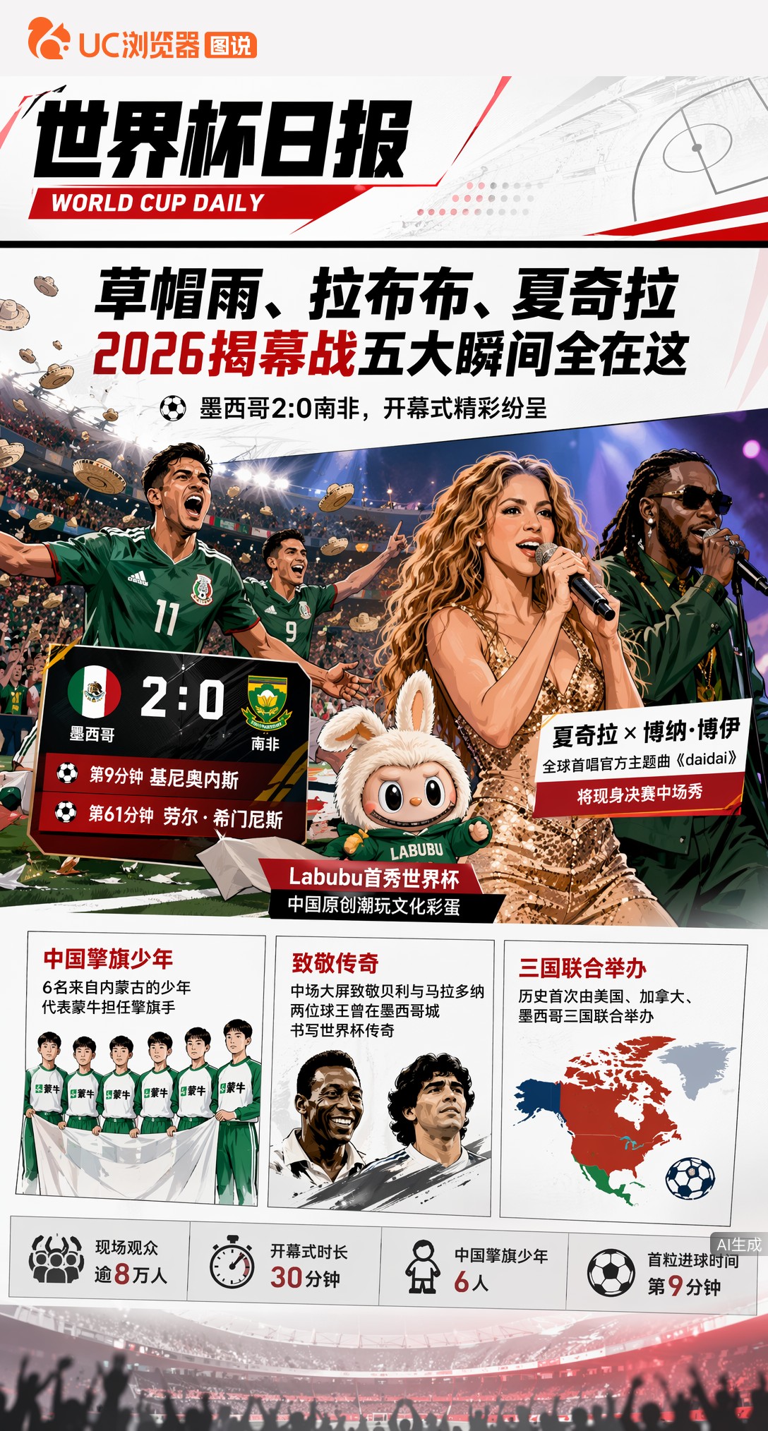 草帽雨、拉布布、夏奇拉——2026揭幕战五大瞬间全在这