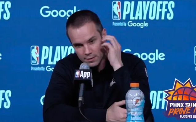 NBA季后赛，太阳主帅乔丹-奥特接受了记者采访：“整体来看，我们的进攻阶段性表现